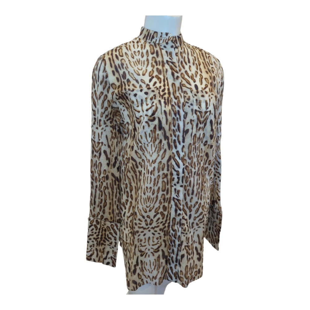 Adam Lippes Leopard Silk/Cotton Shirt